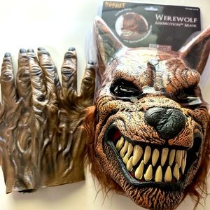 Werewolf Halloween Mask with gloves